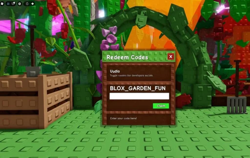 how to grow a garden redeem code