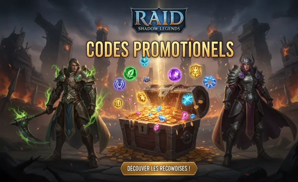 Codes promo RAID Shadow Legends : liste des codes actifs et comment les utiliser en mars 2026 raid shadow codes promos mise en avant