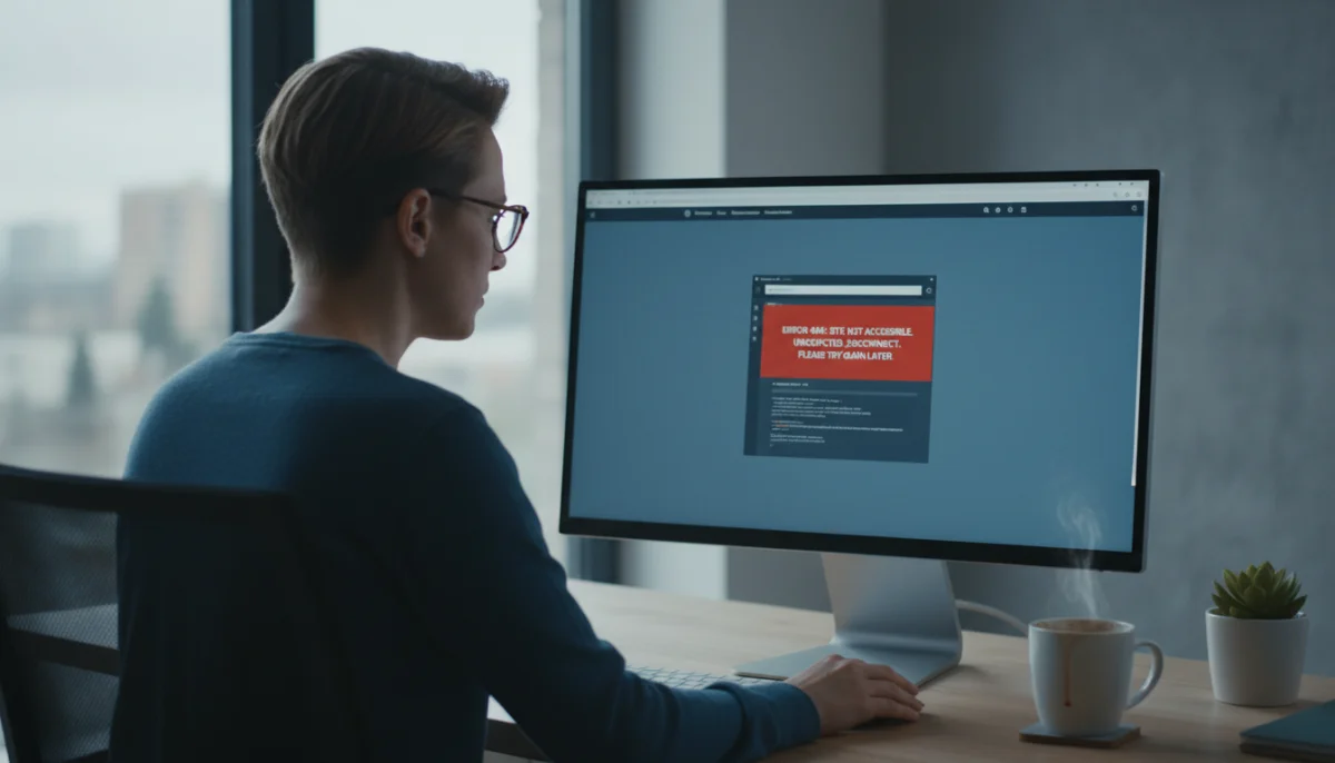 Personne frustrée devant un message d'erreur Karvaz sur son ordinateur
