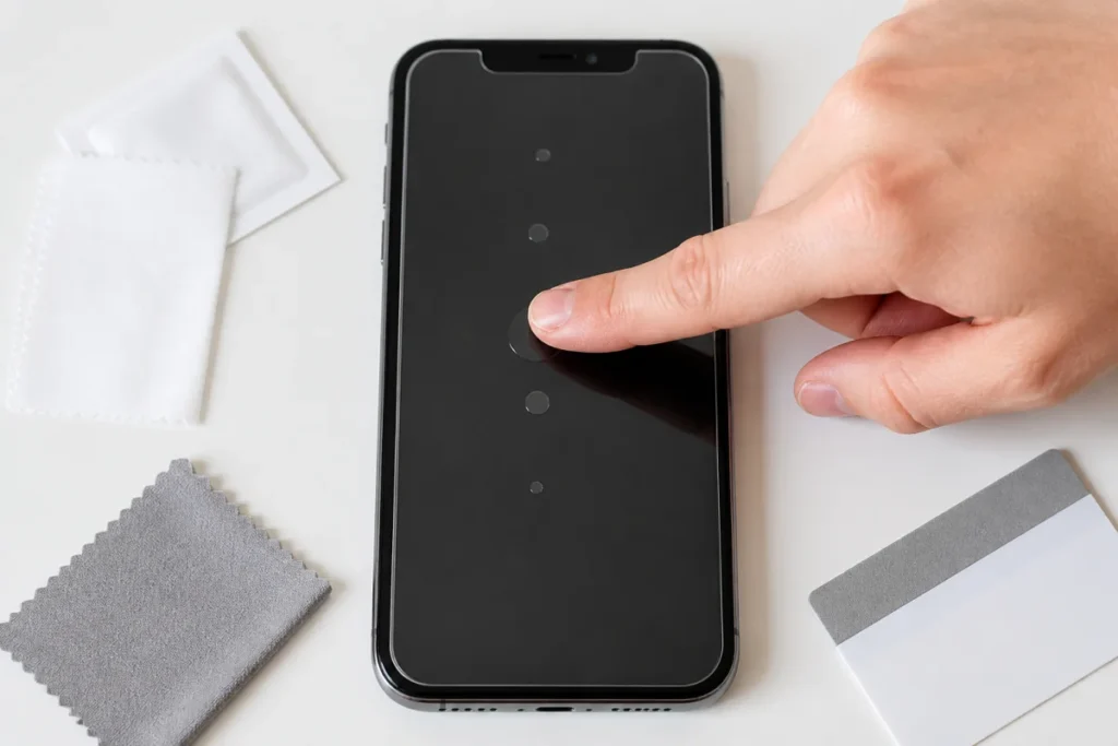Comment protéger son smartphone des chocs au quotidien Protection en verre trempé appliquée sur un smartphone pour protéger son smartphone des chocs au quotidien