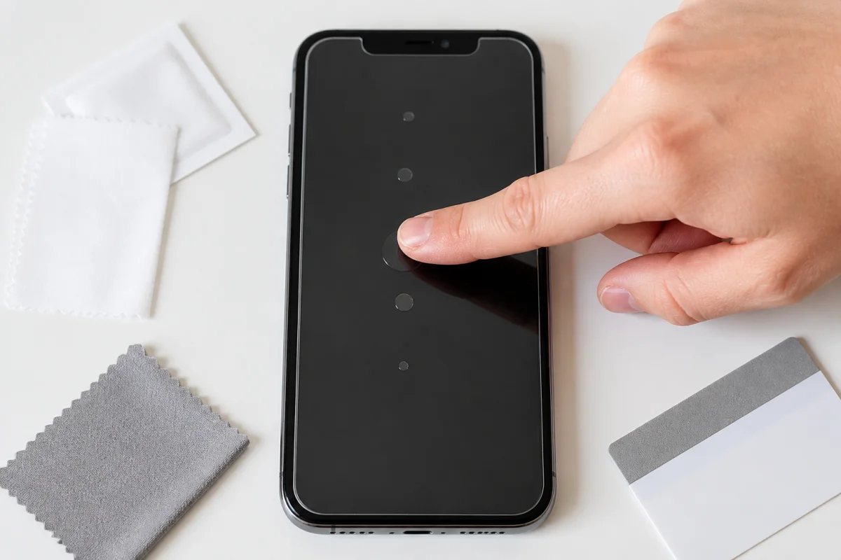 Protection en verre trempé appliquée sur un smartphone pour protéger son smartphone des chocs au quotidien
